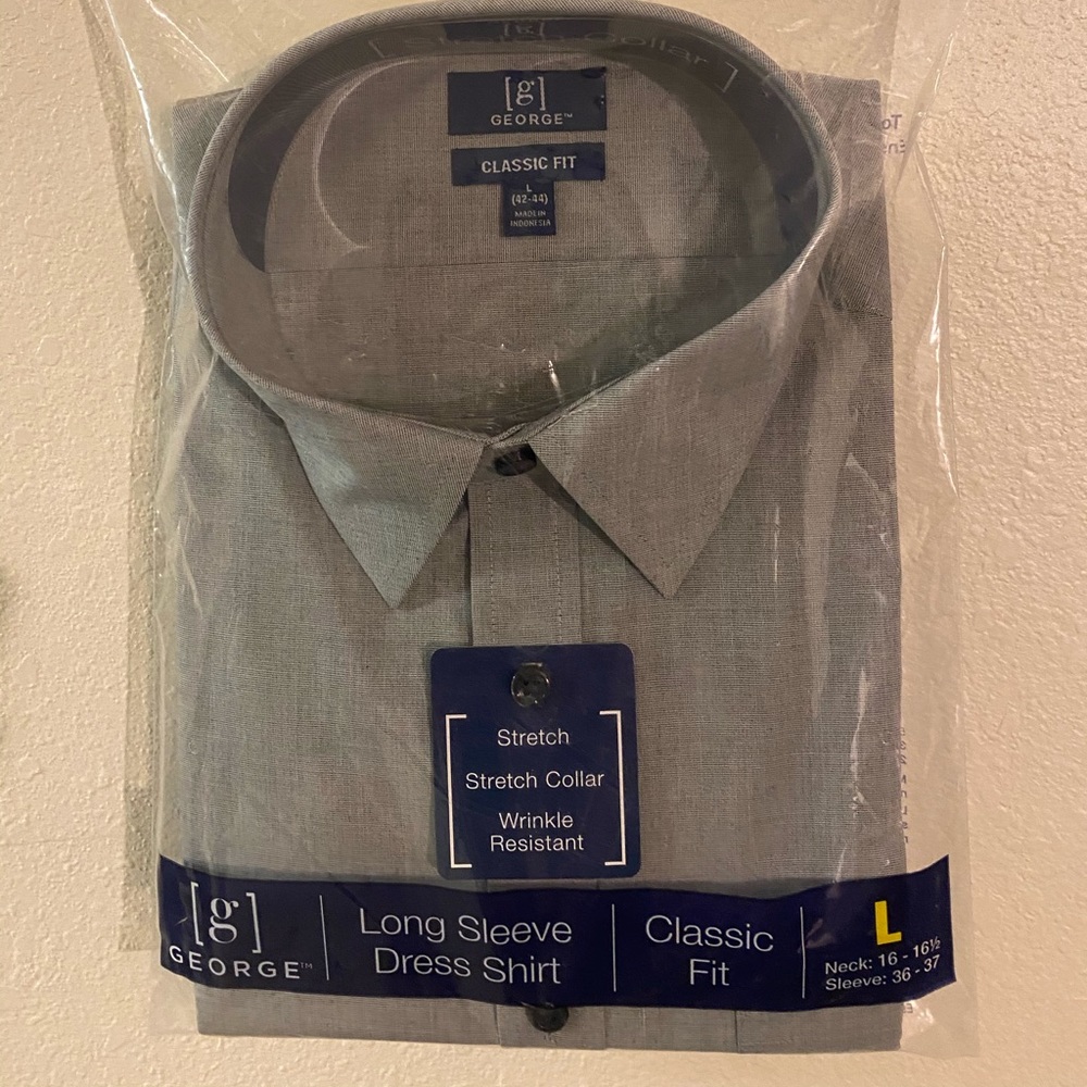 💋NEW George Men’s Large Long Sleeve Dress Shirt💋